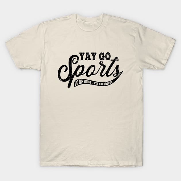 Yay Go Sports! Funny Sports Retro Vintage Fade T-Shirt by Genie Designs